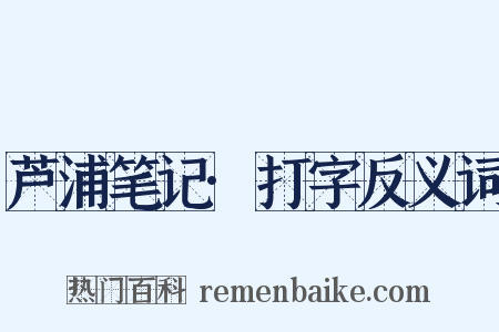 芦浦笔记·打字反义词是什么意思的图片